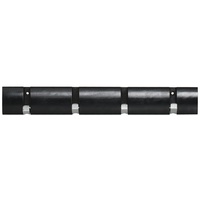  Garderobenleiste, Schwarz - Kiefernholz - mit 4 Haken