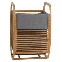  Wäschesammler, Bambusgestell - Grau - Polyester