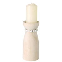 Boltze Kerzenleuchter KIANOS, Beige - Kiefernholz - H 17