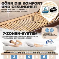 Coemo 2er Set Lattenrost "ERGO" 7-Zonen 28 Leisten Kopfteil