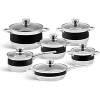 Edenberg Modernes Topfset, 12-teilig, Edelstahl, Geschenk, Induktion, Gas, Edenberg