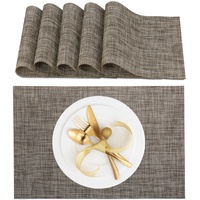 Relaxdays Tischset 6-teilig, für Esstisch, Kunststoff, 45 x 30