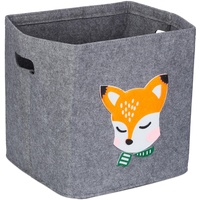 Relaxdays Aufbewahrungsbox für Kinder, aus Filz, faltbar, Spielzeugbox, HxBxT: