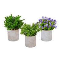 Relaxdays Kunstpflanzen 3er Set, verschiedene künstliche Pflanzen im Topf,