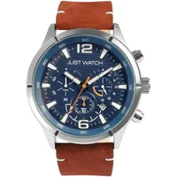 Just Watch Chronograph für Herren, Lederarmband, 5 ATM