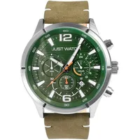 Just Watch Chronograph für Herren, Lederarmband, 5 ATM