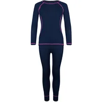 TROLLKIDS Merino Funktionsunterwäsche-set - Navy / Magenta - 128