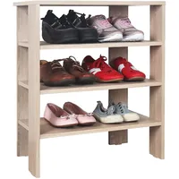 Ricoo Schuhregal schmal und hoch 70x55x32cm Standregal Pressholz Eiche