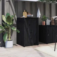 VidaXL Türen für Outdoor-Küche Schwarz 50x9x82 cm Massivholz Kiefer