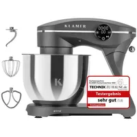 Klamer Küchenmaschine 1800W, Knetmaschine mit 6 Liter Edelstahl Schüssel,