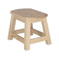 Wellhome Großer ovaler Hocker aus Holz, Mit Oberfläche Ohne