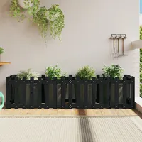 VidaXL Hochbeet Latten-Design Schwarz 200x50x50 cm Massivholz Kiefer