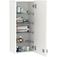 Kleankin Medizinschrank Weiß Glas, 20x70x30 cm,