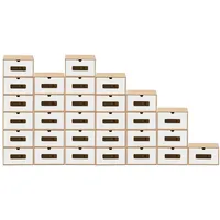 BigDean 30x Schuhaufbewahrung BRAUN/Weiss mit Sichtfenster Aufbewahrungsbox Stapelbar Storage