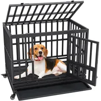 Vevor Hundekäfig 95×65×81cm Hundebox aus Rostfreiem verzinktem Stahlrohr mit