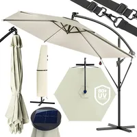 Kingsleeve LED Beleuchtung UV Schutz 80+ Solar Ampelschirm creme