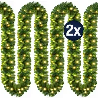 CASARIA Weihnachtsgirlande 5m 2er-Set In-/Outdoor
