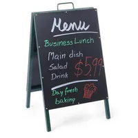 HENDI Kundenstopper Keidetafel, mit dunkelgrünem Stahlrahmen, Plakatständer, 500x550x(H)850mm, Schwarz