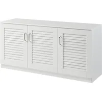 [en.casa] Schuhschrank Løten 125x36x62cm Weiß