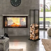 ML-Design Kaminholzregal Feuerholzregal Kaminholzständer Brennholzregal Holzaufbewahrung aus beschichtetem Stahl