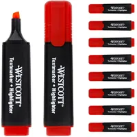 Westcott Textmarker 10 Stück rot | 10er Pack Highlighter