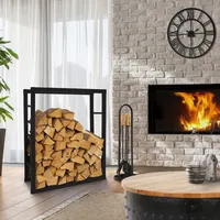 ML-Design Kaminholzregal Feuerholzregal Kaminholzständer Brennholzregal Holzaufbewahrung aus beschichtetem Stahl