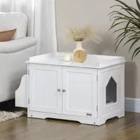 PawHut Katzentoilette 86x48x52cm Weiß