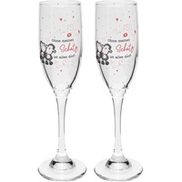 SHEEPWORLD Sektglas Set Motiv "SCHATZ"