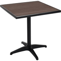Mendler Gartentisch HWC-J95, Balkontisch Bistrotisch, Gastronomie Outdoor-Beschichtung Alu Holzoptik