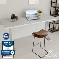 Veska Höhenverstellbarer Schreibtisch 140 x 70 cm grau