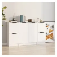 VidaXL Sideboards 3 Stk. Weiß Holzwerkstoff