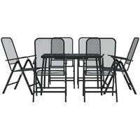 VidaXL 7-tlg. Garten-Essgruppe Anthrazit Streckgitter