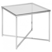 Actona GROUP Couchtisch »Cross«, Beistelltisch, gehärtetem Klarglas, Stahlgestell, B:
