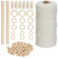 Relaxdays Makramee Set 74-tlg. braun weiß