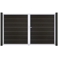 GROJA Grande Steckzaun Tor Premium DIN Rechts EV1 Schwarz