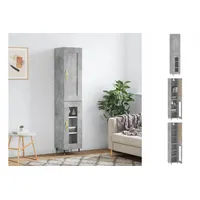 VidaXL Highboard Betongrau 34,5x34x180 cm Holzwerkstoff