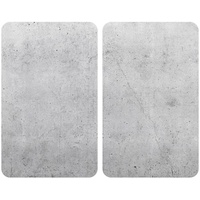 Wenko Herdabdeckplatte Universal XL Marmor, 2er Set, hochwertige Kochplattenabdeckung