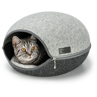 LIONTO Katzenhöhle aus Filz mit Reißverschluss für Katzen, 46x38x24