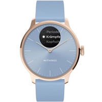 Withings ScanWatch Light 37 mm blau/rosegold, Sport Fluorelastomer-Armband blau/rosegold