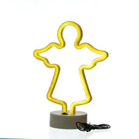 Satisfire LED Neonlicht ENGEL Neonschild Leuchtfigur USB Batterie 28cm