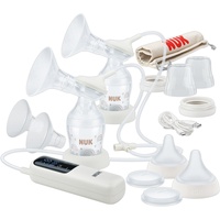 NUK Soft & Easy elektrische Doppel-Milchpumpe | Brustaufsätze aus