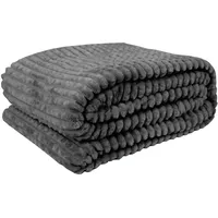 BestLivings Kuscheldecke Jacquard Flanell 130 x 170 cm Anthrazit