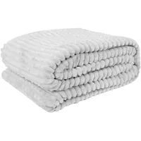 BestLivings Kuscheldecke Jacquard Flanell 130 x 170 cm Hellgrau