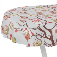 ANRO Wachstuchtischdecke Weihnachts Tischdecke abwaschbar Wachstuch Weihnachten Wachstischdecke Eulen