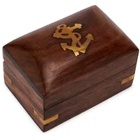 Nklaus Schatulle Holzbox 8x5,5cm Aufbewahrungsbox Holzschachtel Holzkiste mit Deckel