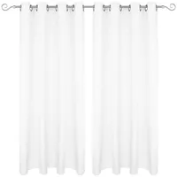 Bestgoodies Dekoschal Ellen Ösen 140x145 cm Weiß, blickdichter Vorhang,