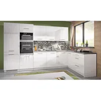 Feldmann-Küchen Winkelküche L-Form 345 x 188 cm Weiß /