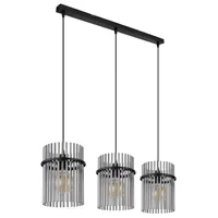 GLOBO Gorley 3-flg. 80 cm schwarz, Glasstäbe