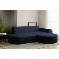 Fun Möbel Ecksofa Designersofa BONDY in Stoff Ascot Dunkelblau