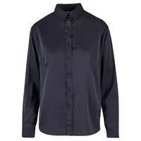 URBAN CLASSICS Satin Langarmhemd Black M